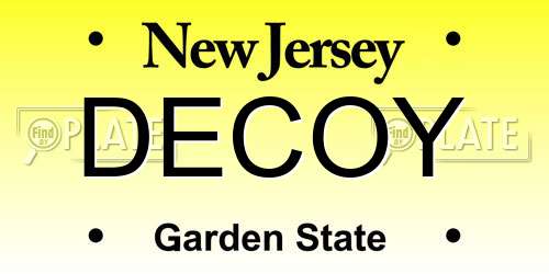 DECOY New Jersey License Plate