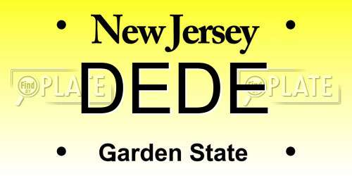 DEDE New Jersey License Plate