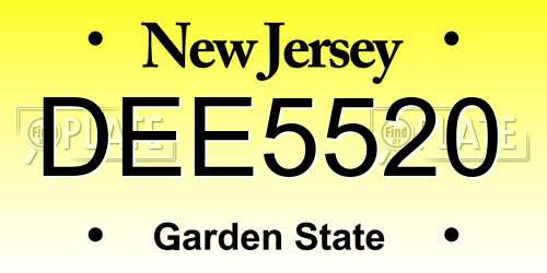 DEE5520 New Jersey License Plate