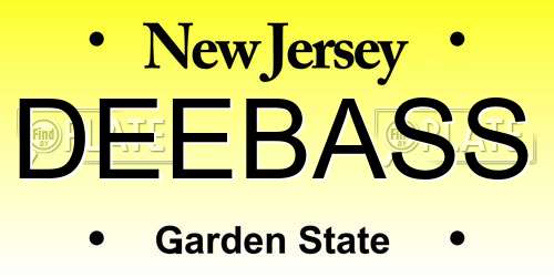 DEEBASS New Jersey License Plate