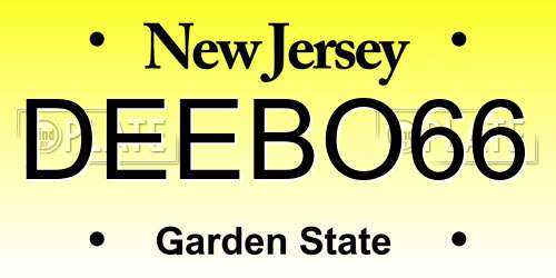 DEEBO66 New Jersey License Plate