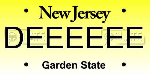 DEEEEEE New Jersey License Plate