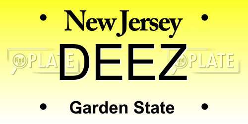 DEEZ New Jersey License Plate