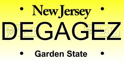 DEGAGEZ New Jersey License Plate