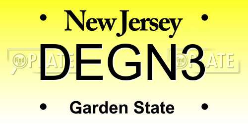 DEGN3 New Jersey License Plate