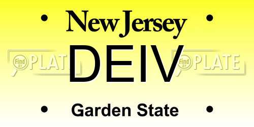 DEIV New Jersey License Plate