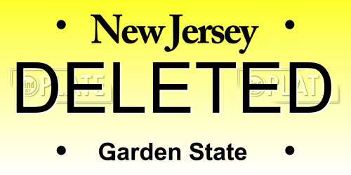 DELETED New Jersey License Plate