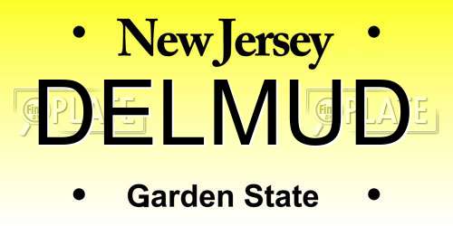 DELMUD New Jersey License Plate