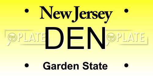 DEN New Jersey License Plate