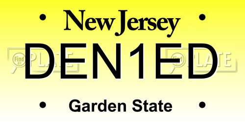 DEN1ED New Jersey License Plate