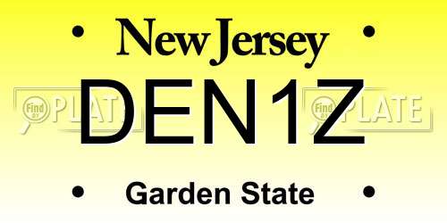 DEN1Z New Jersey License Plate