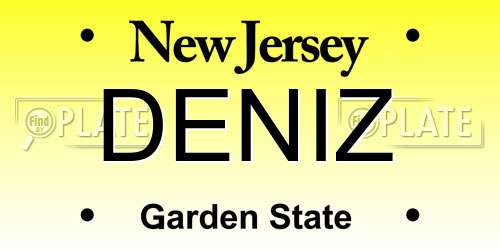 DENIZ New Jersey License Plate