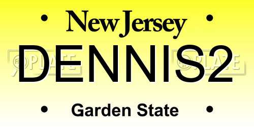 DENNIS2 New Jersey License Plate