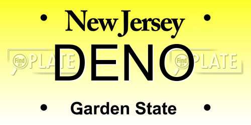 DENO New Jersey License Plate