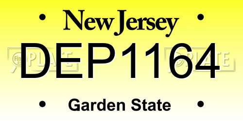 DEP1164 New Jersey License Plate