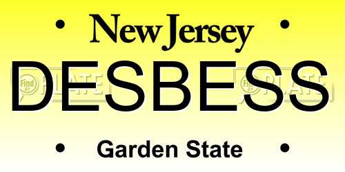 DESBESS New Jersey License Plate