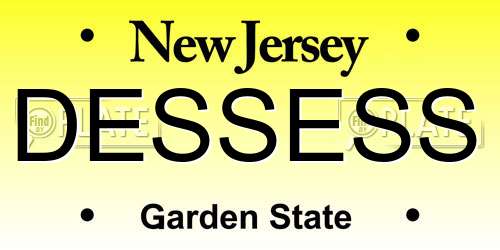 DESSESS New Jersey License Plate