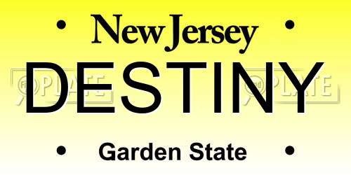 DESTINY New Jersey License Plate