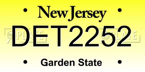 DET2252 New Jersey License Plate