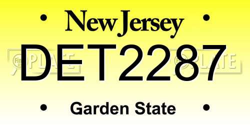 DET2287 New Jersey License Plate