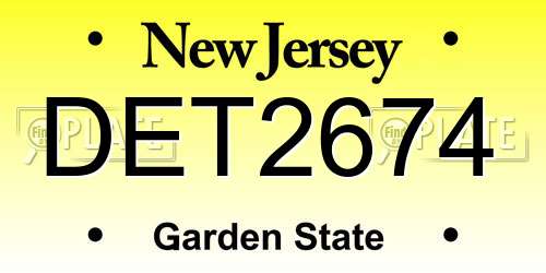 DET2674 New Jersey License Plate