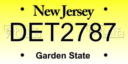 DET2787 New Jersey License Plate