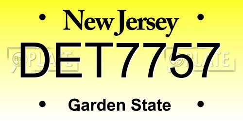 DET7757 New Jersey License Plate