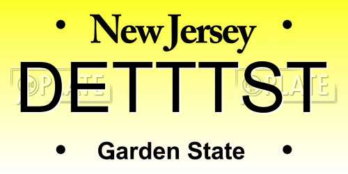 DETTTST New Jersey License Plate