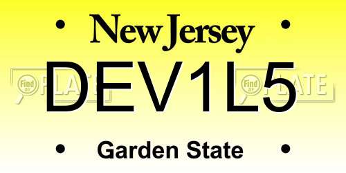 DEV1L5 New Jersey License Plate