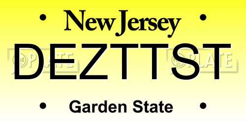 DEZTTST New Jersey License Plate