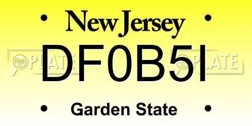 DF0B5I New Jersey License Plate