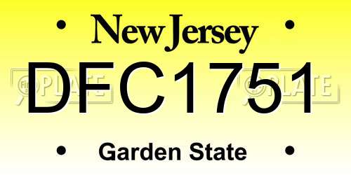 DFC1751 New Jersey License Plate