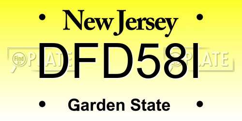 DFD58I New Jersey License Plate