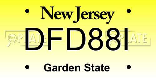 DFD88I New Jersey License Plate