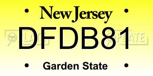 DFDB81 New Jersey License Plate