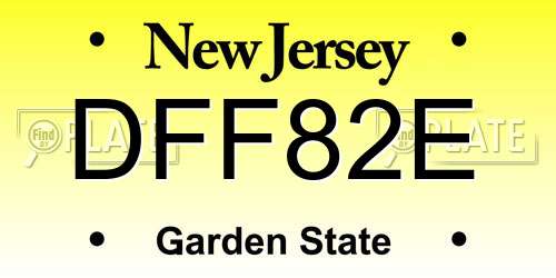 DFF82E New Jersey License Plate