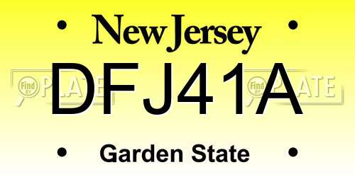DFJ41A New Jersey License Plate