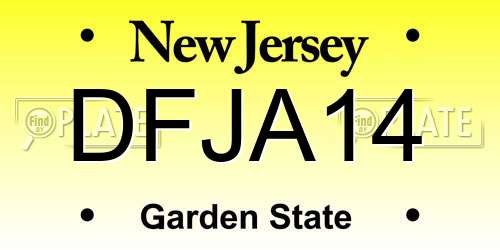 DFJA14 New Jersey License Plate
