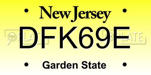 DFK69E New Jersey License Plate