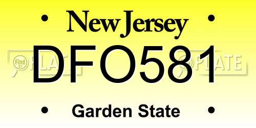 DFO581 New Jersey License Plate