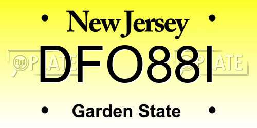 DFO88I New Jersey License Plate