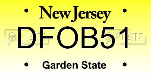DFOB51 New Jersey License Plate