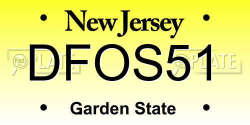 DFOS51 New Jersey License Plate