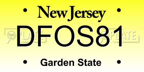 DFOS81 New Jersey License Plate