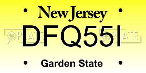 DFQ55I New Jersey License Plate