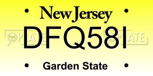 DFQ58I New Jersey License Plate