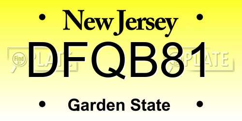DFQB81 New Jersey License Plate