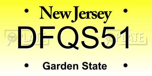 DFQS51 New Jersey License Plate