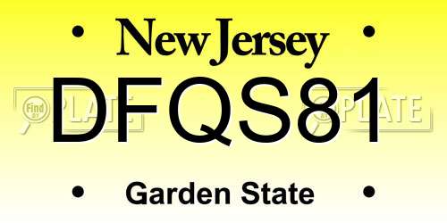 DFQS81 New Jersey License Plate