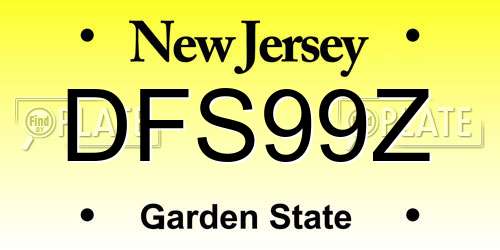 DFS99Z New Jersey License Plate